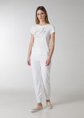 T-SHIRT STRETCH CON STAMPA BIANCO - Outlet | DEHA