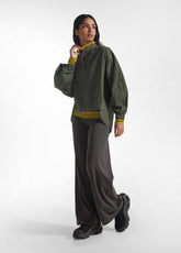 PANTALONI A GAMBA LARGA IN JERSEY STRETCH MARRONE | DEHA