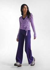 PANTALONI A GAMBA LARGA IN JERSEY STRETCH VIOLA | DEHA