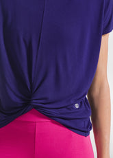 PURPLE HAREM PANTS AND T-SHIRT SET WITH KNOT - Active Sets | DEHA