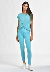 KNOT VISCOSE T-SHIRT, BLUE | DEHA