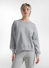 BIO-SWEATSHIRT MIT RUNDHALS - GRAU - GREY MELANGE | DEHA