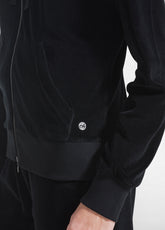 BLACK CHENILLE HOODIE WITH ZIP-UP AND TROUSERS - Active Sets | DEHA