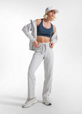 PANTALONI IN FELPA STRETCH DI COTONE CON VITA ELASTICA GRIGIO | DEHA