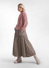VELVET SKIRT WITH DRAWSTRING WAIST GREY - Dresses, skirts and jumpsuits | DEHA