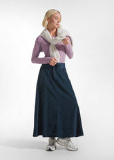 VELVET SKIRT WITH DRAWSTRING WAIST BLUE - Dresses, skirts and jumpsuits | DEHA