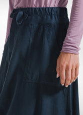 VELVET SKIRT WITH DRAWSTRING WAIST BLUE - Dresses, skirts and jumpsuits | DEHA