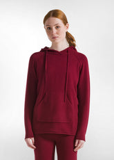 PULLOVER CON CAPPUCCIO ROSSO - fronte | DEHA