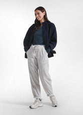 T-SHIRT A MANICA LUNGA IN MISTO CASHMERE BLU | DEHA