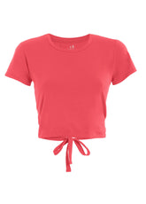 STRAPPY CROP T-SHIRT - RED - CALYPSO CORAL | DEHA