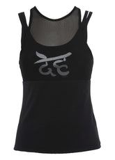TULLE LAYERED YOGA SINGLET - BLACK - Tops & sports bras - Outlet | DEHA