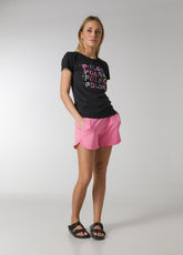 T-SHIRT STRETCH CON STAMPA NERO - Outlet | DEHA