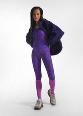 PURPLE PRINTED MICROFIBER TANK TOP AND LEGGINGS SET - Active Sets | DEHA