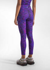 PURPLE PRINTED MICROFIBER TANK TOP AND LEGGINGS SET - Active Sets | DEHA