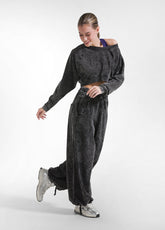 MAGNUM BLACK COTTON JERSEY SHORT SWEATSHIRT AND TROUSERS - Active Sets | DEHA