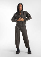 BROWN TECHNICAL FABRIC SWEATSHIRT WITH ZIP AND TROUSERS - Active Sets | DEHA