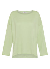 KNITTED LINEN LOOSE SWEATER - GREEN - Linen Clothing for Women | DEHA