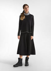 Completo Con Collo Alto E Gonna Bicolor Nero | DEHA