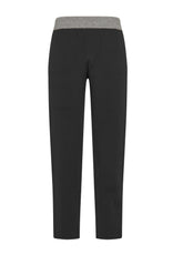 BI-COLOR KNITTED STRAIGHT PANTS - BLACK | DEHA