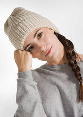 WOOL BLENDED LUREX BEANIE - WHITE - MILK WHITE | DEHA