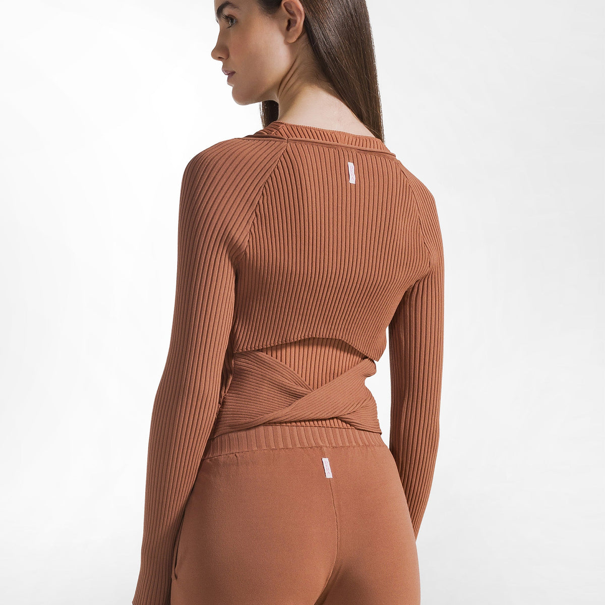 ORANDESIGNE Top Corto A Collo Alto Donna – Maglia A Costine Con Maniche A Lanterna