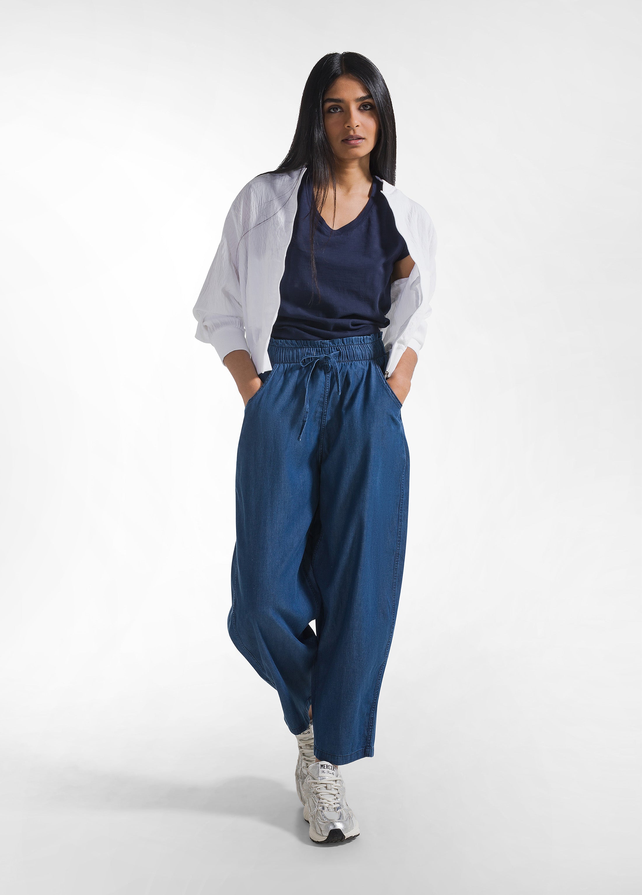 Balloon Pants In Denim Lyocell - Blue | DEHA
