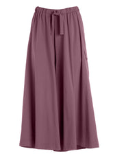 PANTALONE COULOTTE IN POPELINE VIOLA - Outlet | DEHA