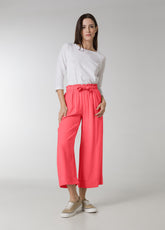 PANTALONE CROPPED IN LYOCELL ROSSO - Pantaloni - Outlet | DEHA