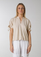 BLUSA IN LINO BEIGE - Camicie & Bluse - Outlet | DEHA