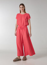 LINEN JUMPSUIT - RED - Dresses, skirts, and suits - Outlet | DEHA