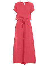 LINEN JUMPSUIT - RED - Dresses, skirts, and suits - Outlet | DEHA