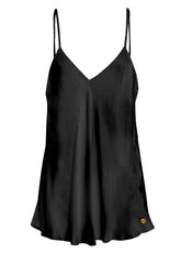 SATIN CAMISOLE - BLACK - T-shirts - Outlet | DEHA