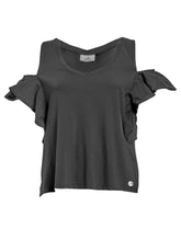 T-SHIRT CON SPALLE SCOPERTE NERO - Top & T-shirts - Outlet | DEHA