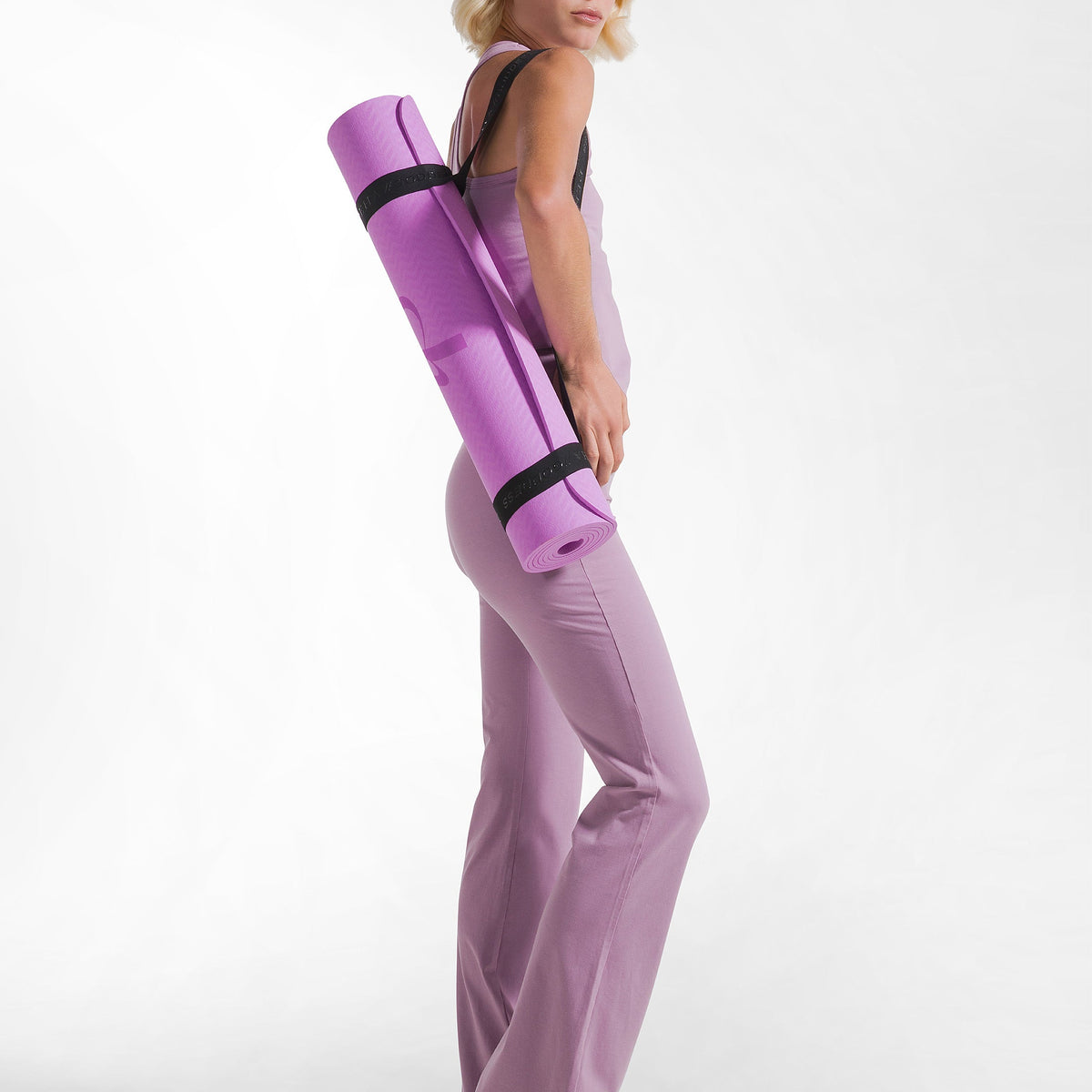Tappetino yoga fitness grande 4 mm di spessore 68 * 24 pollici tappetini antiscivolo per esercizi con 70 posizioni yoga stampate per pilates, allenamento e stretching
