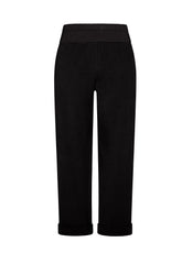 LIGHT CORDUROY DRAWSTRING PANTS - BLACK | DEHA