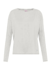 T-SHIRT A MANICA LUNGA IN JERSEY MODAL FIAMMATO BIANCO | DEHA