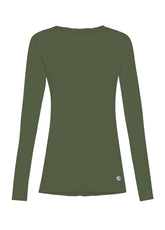 T-SHIRT A MANICA LUNGA IN JERSEY MODAL FIAMMATO VERDE | DEHA