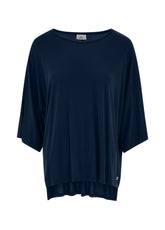 OVERSIZE VISCOSE T-SHIRT, BLUE - Tops & T-Shirts | DEHA