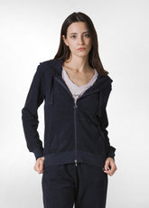 FRENCH TERRY FULL ZIP HOODIE - BLUE - Sweaters | DEHA