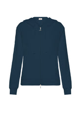 FRENCH TERRY FULL ZIP HOODIE - BLUE - Sweaters | DEHA