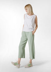 PANTALONE CROPPED IN TWILL TENCEL VERDE - NEW COLLECTION: SS 24 | DEHA