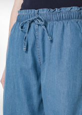 DENIM LYOCELL CROP PANTS - BLUE - Travelwear | DEHA