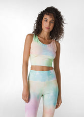 ALLOVER RECYCLED MICROFIBRE SPORT BRA - MULTICOLOR - Athleisure: where sport meets style | DEHA