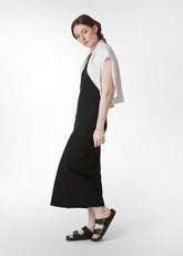 KNITTED LINEN DRESS - BLACK - Linen Clothing for Women | DEHA