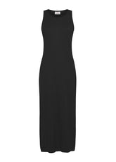 KNITTED LINEN DRESS - BLACK - Linen Clothing for Women | DEHA