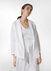 LINEN BLAZER - WHITE - Jackets & Vests | DEHA