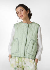 QUILTED VEST - GREEN - Jackets & Vests | DEHA