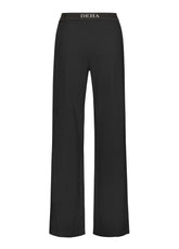 TEXTURED WIDE LEG PANTS - BLACK - Glam occasions | DEHA