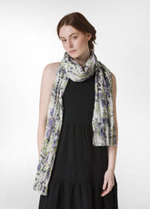 PASHMINA IN MUSSOLA STAMPATA VIOLA - LILAC SPOTTED | DEHA