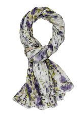 PASHMINA IN MUSSOLA STAMPATA VIOLA - LILAC SPOTTED | DEHA
